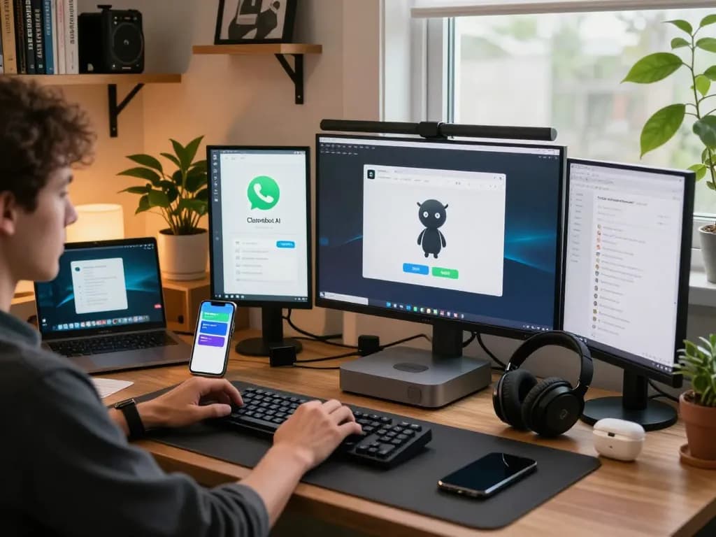 Clawdbot mac integration in a modern home office with Mac mini and tech gadgets.
