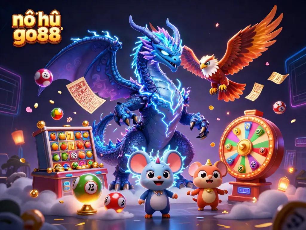 Spin to win big with nổ hũ go88 in this vibrant, dynamic casino scene!