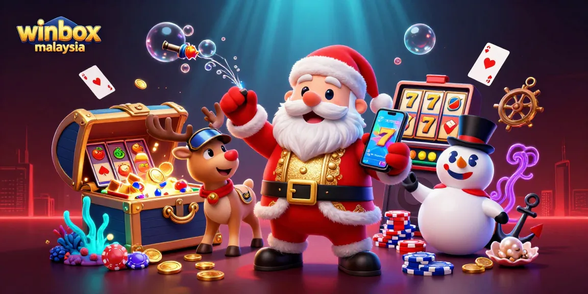 Enjoy thrilling wins with winbox malaysia's vibrant online slots in this animated casino scene!