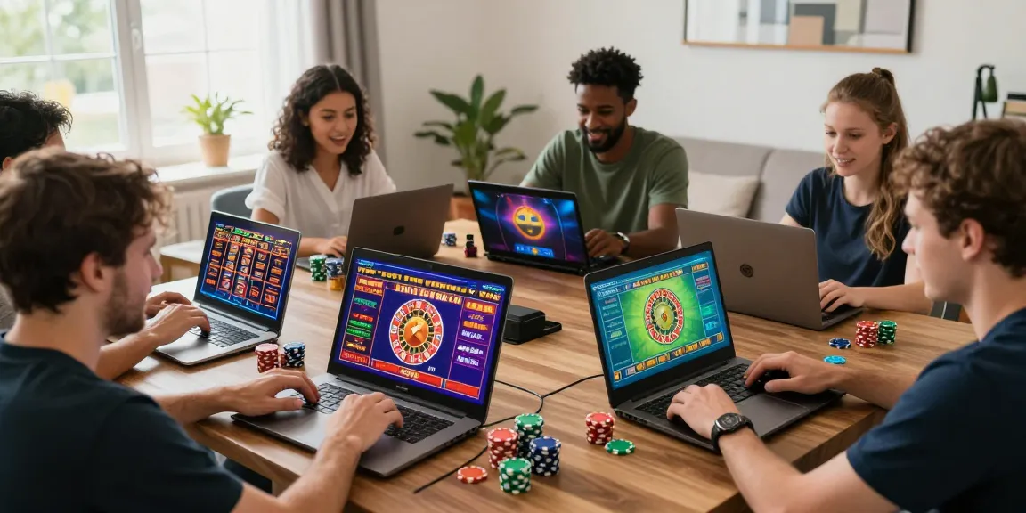 Players enjoying a thrilling online gaming experience with Winbox MY on various devices