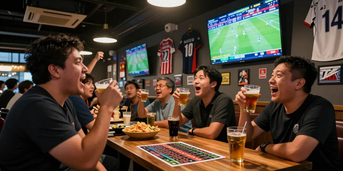 Fans engaging in Football Betting Malaysia during a championship match, showcasing excitement and energy in a sports bar.