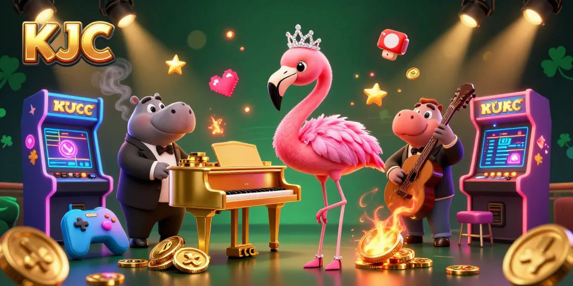 KJC showcases a vibrant casino scene with lively characters and engaging game elements, ideal for players.