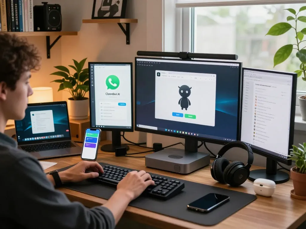 Clawdbot mac integration in a modern home office with Mac mini and tech gadgets.