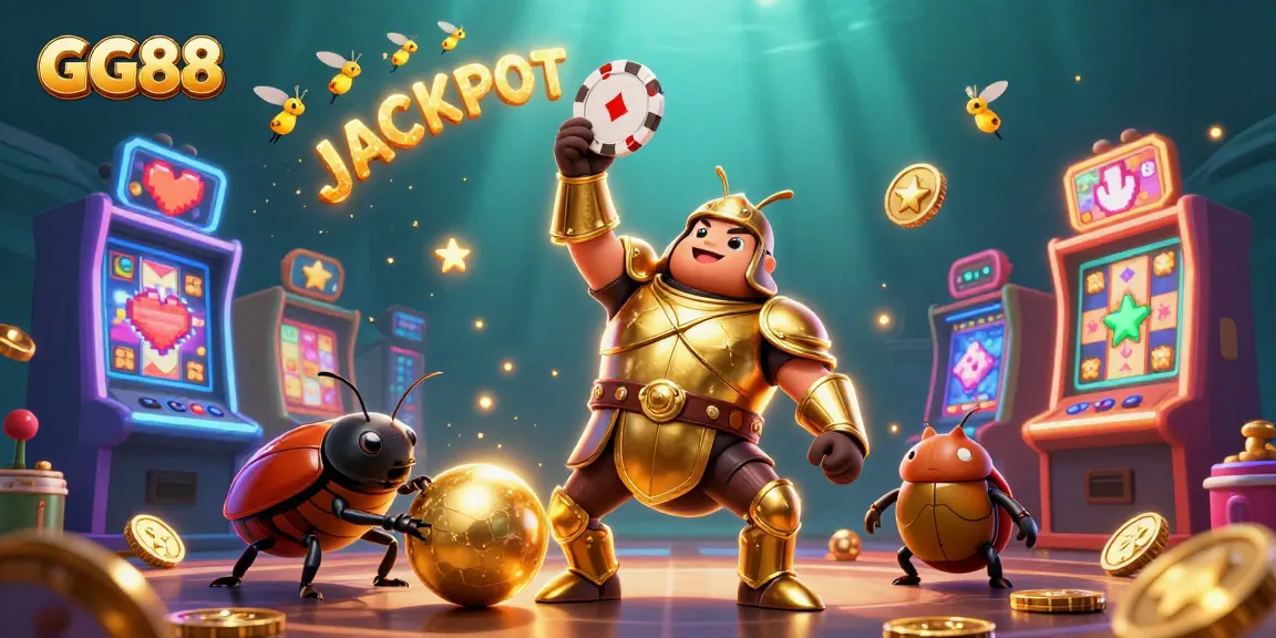 Bet big with GG88 by spinning slots and experiencing thrilling jackpots in this 3D casino art.