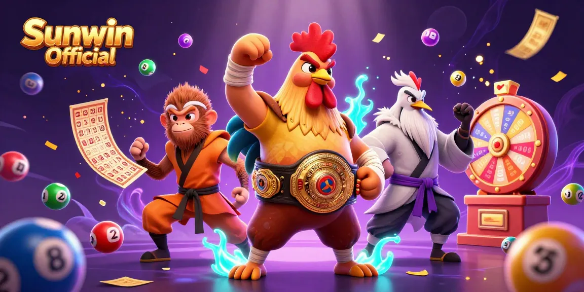 Engage with thrilling gambling scenes featuring Sunwin Official, where cartoon characters and vibrant elements create an exciting atmosphere.